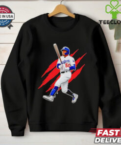 Mookie Betts Los Angeles Dodgers 2024 World Series Champions scratches shirt