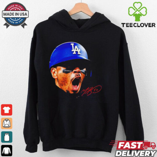 Mookie Betts Los Angeles Dodgers big head signature hoodie, sweater, longsleeve, shirt v-neck, t-shirt