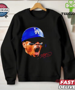 Mookie Betts Los Angeles Dodgers big head signature hoodie, sweater, longsleeve, shirt v-neck, t-shirt