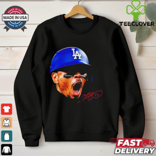 Mookie Betts Los Angeles Dodgers big head signature hoodie, sweater, longsleeve, shirt v-neck, t-shirt