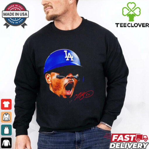 Mookie Betts Los Angeles Dodgers big head signature hoodie, sweater, longsleeve, shirt v-neck, t-shirt