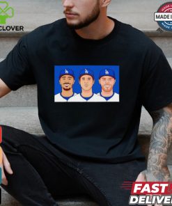 Mookie Betts Shohei Ohtani Freddie Freeman in LA Dodgers Big 3 shirt