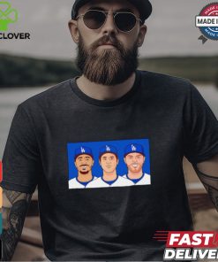 Mookie Betts Shohei Ohtani Freddie Freeman in LA Dodgers Big 3 shirt