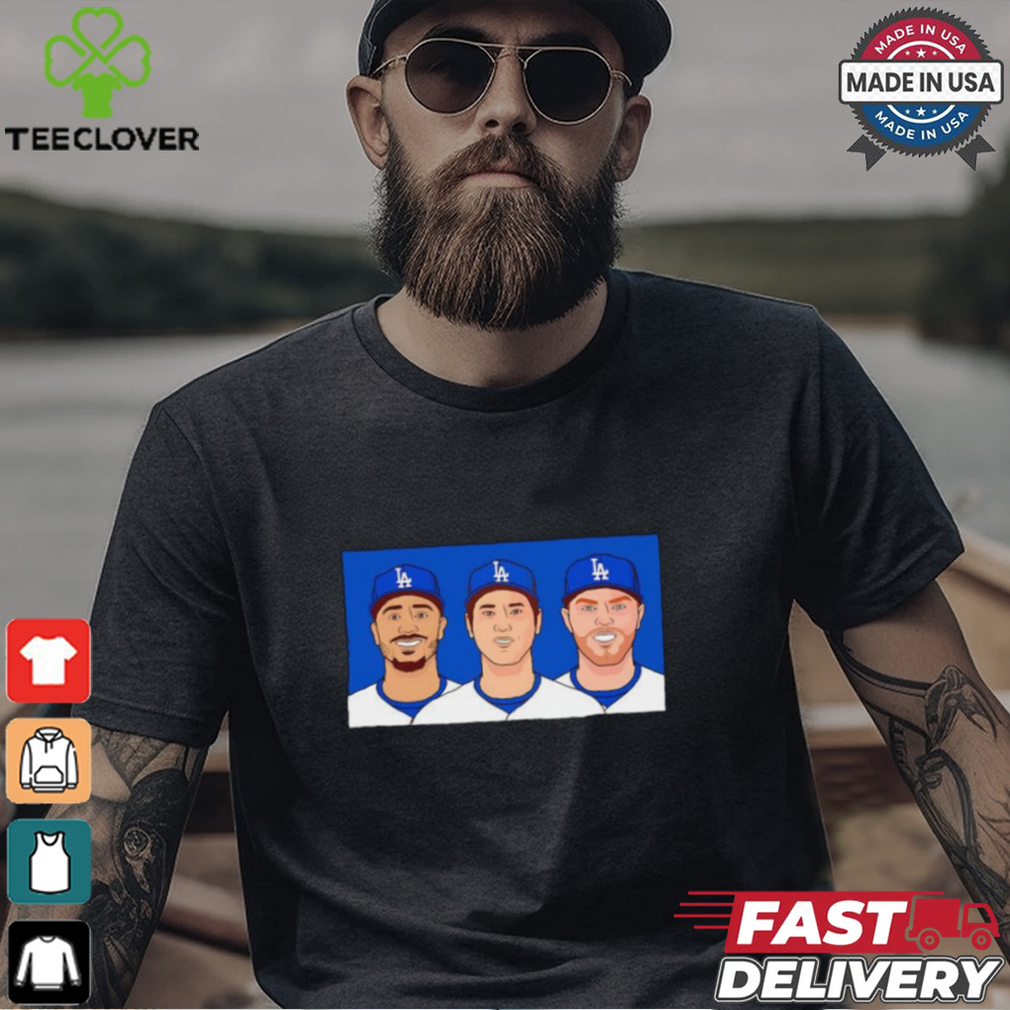 Mookie Betts Shohei Ohtani Freddie Freeman in LA Dodgers Big 3 shirt Mookie Betts Shohei Ohtani Freddie Freeman in LA Dodgers Big 3 shirt