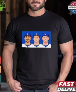 Mookie Betts Shohei Ohtani Freddie Freeman in LA Dodgers Big 3 shirt