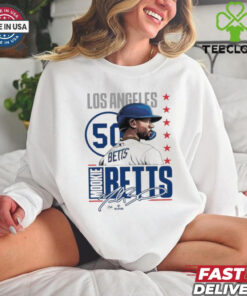 Mookie betts #50 white signature hoodie, sweater, longsleeve, shirt v-neck, t-shirt