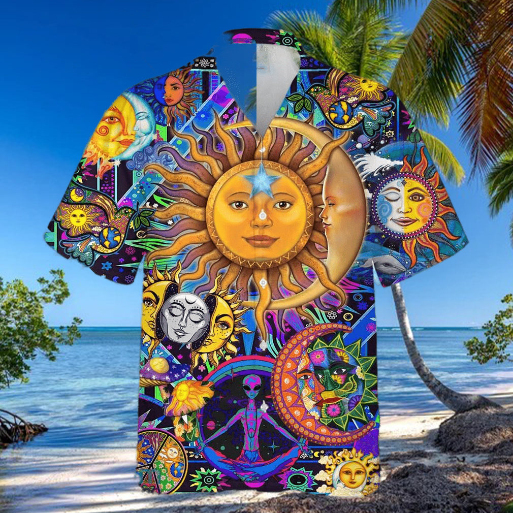 Moon Embracing The Sun Hippie Unisex 3D Full Printed Hawaiian Shirt Gift For Men And Women Moon Embracing The Sun Hippie Unisex 3D Full Printed Hawaiian Shirt Gift For Men And Women