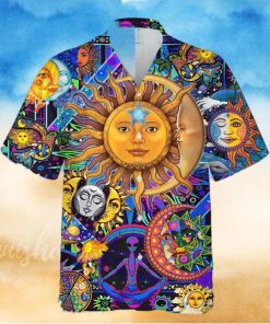 Moon Embracing The Sun Hippie Unisex 3D Full Printed Hawaiian Shirt Gift For Men And Women