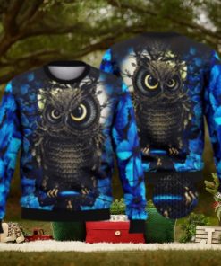Moon Night Owl For Owl Lovers 3D Full Print Ugly Sweater Christmas Gift Sweater