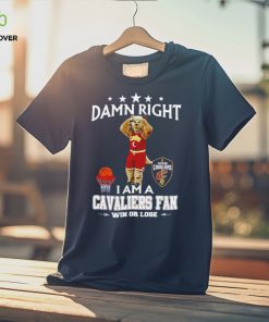 Moondog mascot damn right I am a Cavaliers fan win or lose shirt