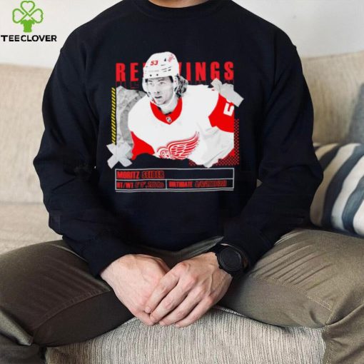 Moritz Seider number 53 Detroit Red Wings ice hockey player pose paper gift hoodie, sweater, longsleeve, shirt v-neck, t-shirt