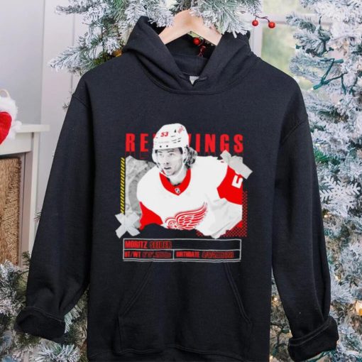 Moritz Seider number 53 Detroit Red Wings ice hockey player pose paper gift hoodie, sweater, longsleeve, shirt v-neck, t-shirt