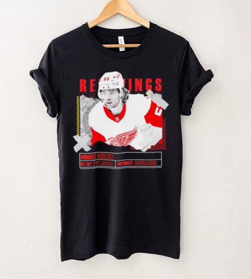 Moritz Seider number 53 Detroit Red Wings ice hockey player pose paper gift hoodie, sweater, longsleeve, shirt v-neck, t-shirt