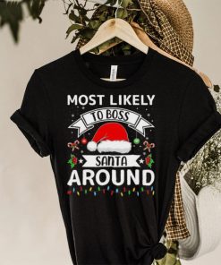 Most Likely To Boss Santa Around Christmas Lights Sweater