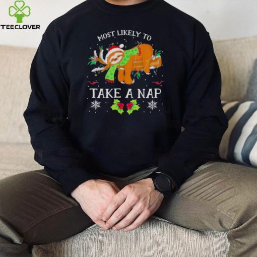 Most Likely To Take A Nap Family Matching Christmas Sloth T Shirt