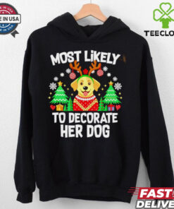 Most likely to decorate her dog Christmas sweatshirt
