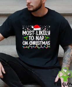 Most likely to nap on Christmas hoodie, sweater, longsleeve, shirt v-neck, t-shirt