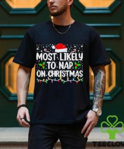 Most likely to nap on Christmas hoodie, sweater, longsleeve, shirt v-neck, t-shirt