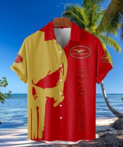 Moto Guzzi Punisher Skull Short Sleeve Hawaiian Shirt
