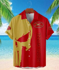 Moto Guzzi Punisher Skull Short Sleeve Hawaiian Shirt