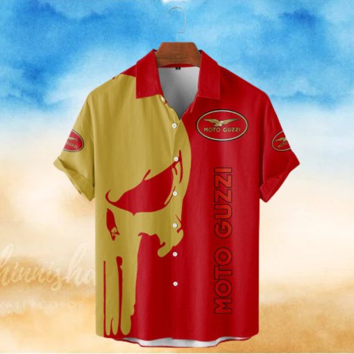Moto Guzzi Punisher Skull Short Sleeve Hawaiian Shirt