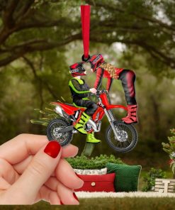 Motocross Couple, Personalized Acrylic Ornament