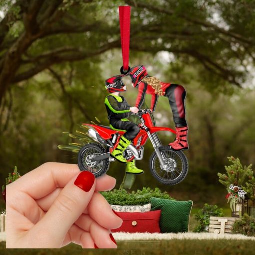 Motocross Couple, Personalized Acrylic Ornament