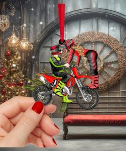 Motocross Couple, Personalized Acrylic Ornament