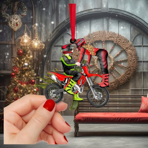 Motocross Couple, Personalized Acrylic Ornament