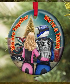 Motocross Couple We’re Together We’re A Team, Personalized Ornament, Gifts For Couple