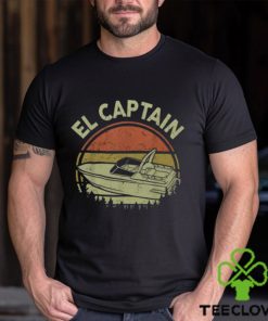 Motor Boat El Captain Father Day Papa Boating Dad Men's T shirt