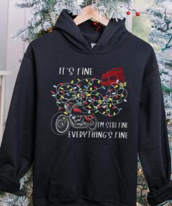 Motorcycle It’s Fine I’m Still Dine Everything’s Fine Christmas Light Shirt