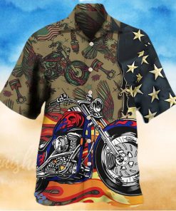Motorcycle US Flag Hawaiian Shirt