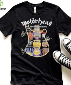 Motörhead Rock band 50th anniversary collection guitar signatures shirt