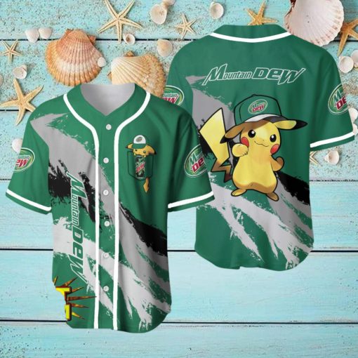 Mountain Dew Pikachu Pokemon Lover 3D Baseball Jersey Shirt