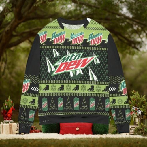 Mountain Dew Pine Tree Snowflake Christmas Ugly Sweater Party