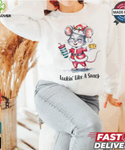 Mouse Santa lookin’ like a snack Merry Christmas shirt