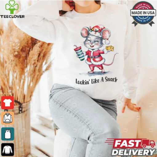 Mouse Santa lookin’ like a snack Merry Christmas shirt
