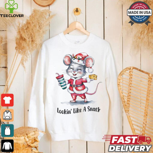 Mouse Santa lookin’ like a snack Merry Christmas shirt