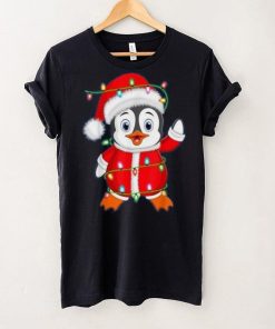 Penguin Lover Xmas Lighting Santa Penguin Christmas Shirt