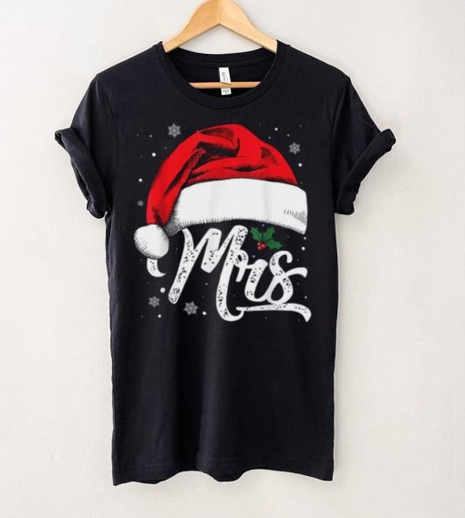 Mrs And Mr Santa Hat Christmas Couples Matching Funny Xmas Shirt