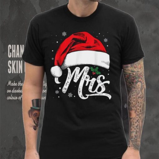 Mrs And Mr Santa Hat Christmas Couples Matching Funny Xmas Shirt