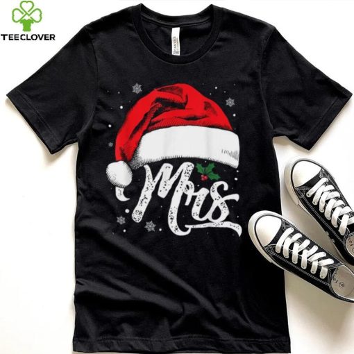 Mrs And Mr Santa Hat Christmas Couples Matching Funny Xmas Shirt