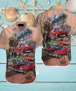 Muscle Cars Vintage Retro Route 66 Hawaiian Shirt Aloha Casual Shirt For Men And Women