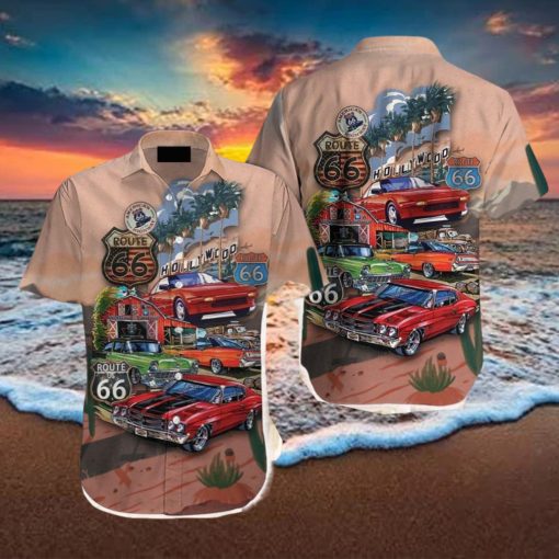 Muscle Cars Vintage Retro Route 66 Hawaiian Shirt Aloha Casual Shirt For Men And Women