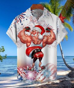 Muscle Santa Claus Hawaiian Shirt, Fitness Santa Hawaii Shirt