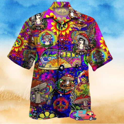 Mushroom Trippy Drawing Hawaiian Shirts