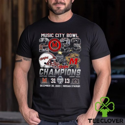 Music City Bowl 2023 Champions Maryland Terrapins 31 – 13 Auburn Tigers December 30 2023 Nissan Stadium T Shirt