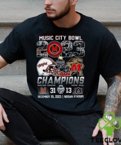 Music City Bowl 2023 Champions Maryland Terrapins 31 – 13 Auburn Tigers December 30 2023 Nissan Stadium T Shirt