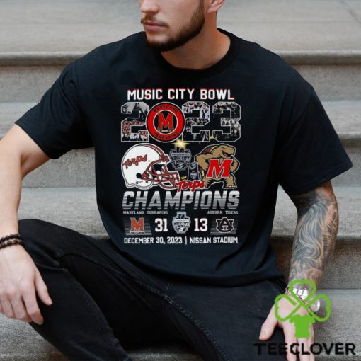 Music City Bowl 2023 Champions Maryland Terrapins 31 – 13 Auburn Tigers December 30 2023 Nissan Stadium T Shirt